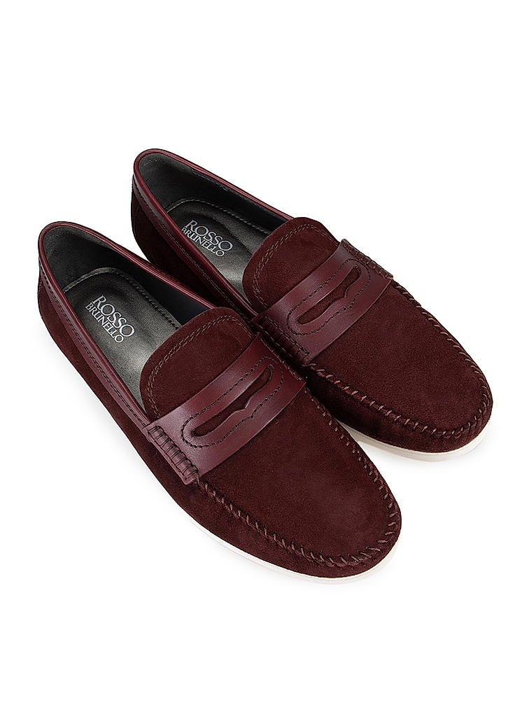 Burgundy Suede Moccasins