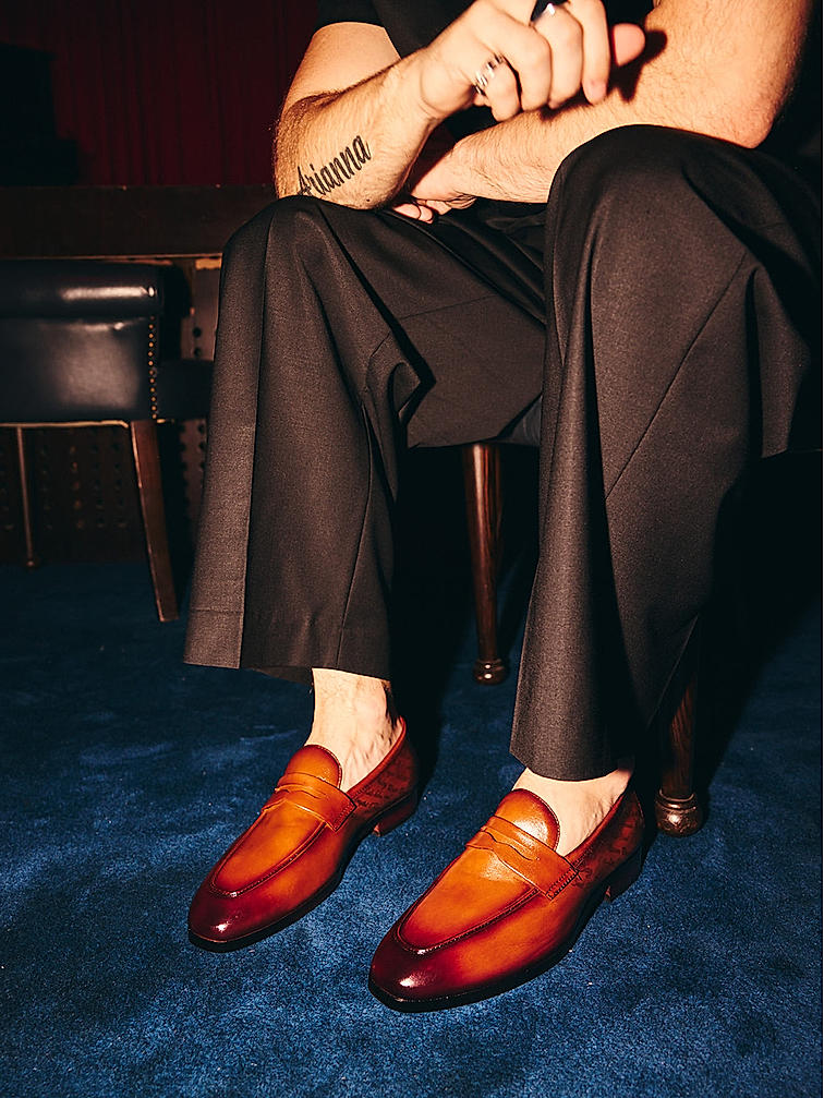 Tan Signato Leather Loafers