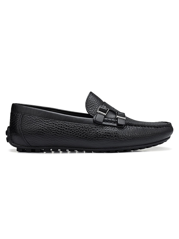 Black Monk Strap Style Moccasins