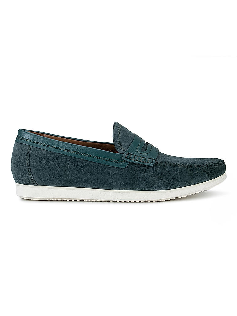 Green Suede Moccasins