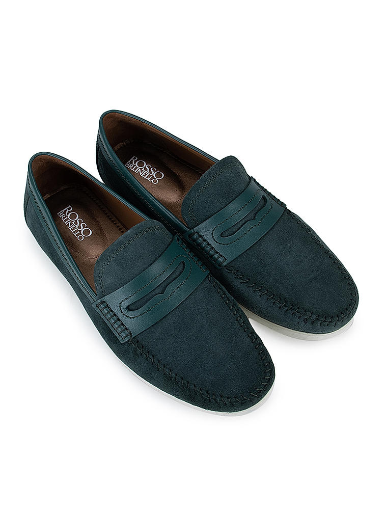 Green Suede Moccasins