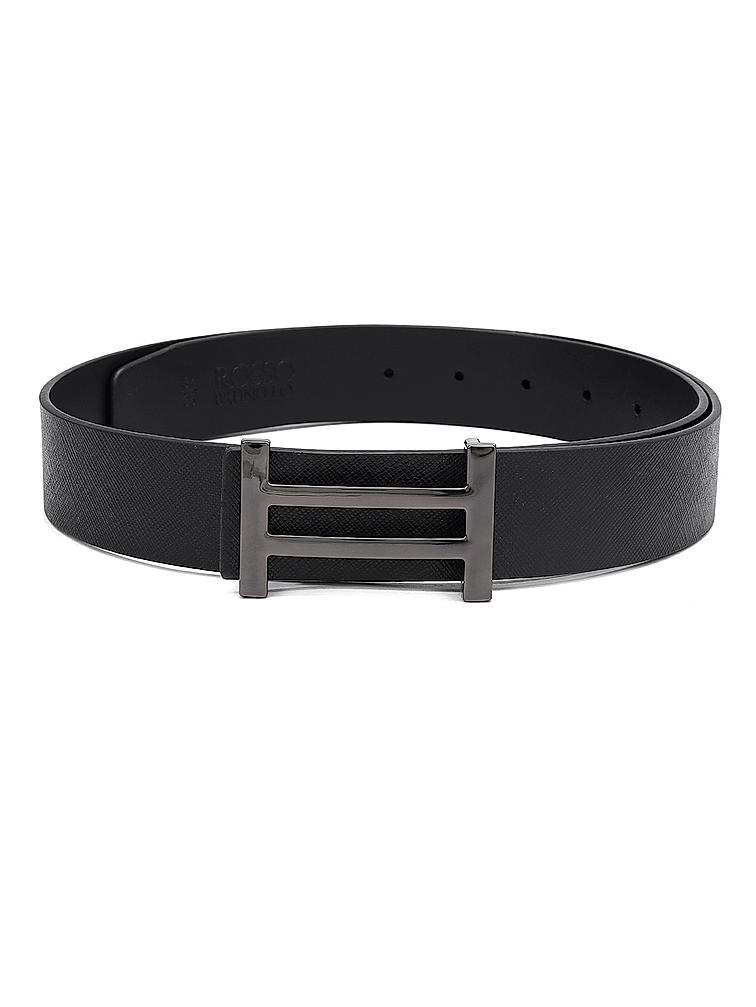 Black Saffiano Leather Men's Belt