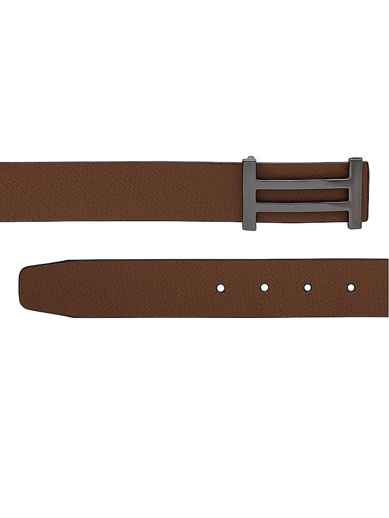 Tan Saffiano Leather Men's Belt