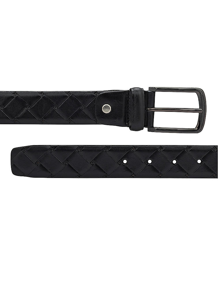 Black Mat Embossed Men's Belt