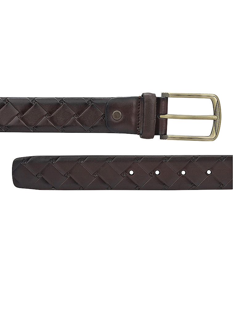 Brown Mat Embossed Men's Belt