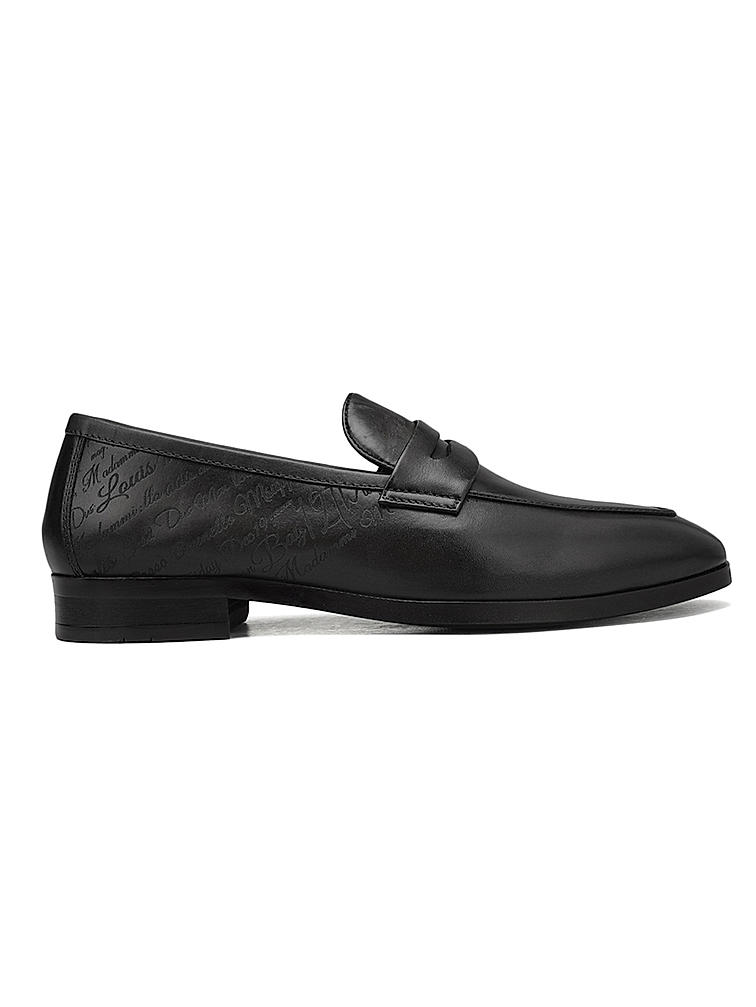 Black Signato Leather Loafers