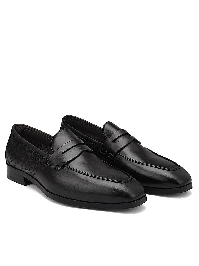 Black Signato Leather Loafers