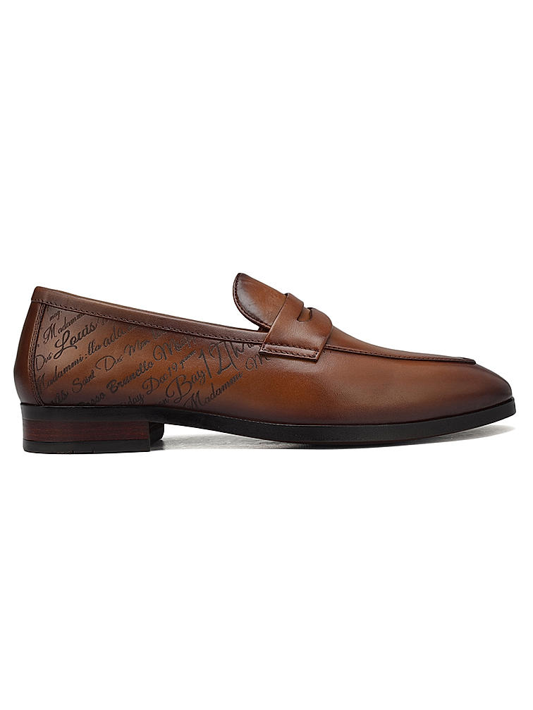 Tan Signato Leather Loafers