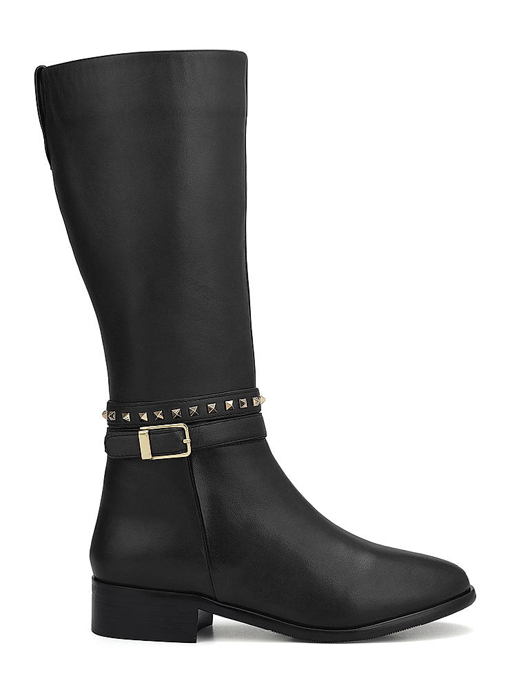 Black Studded Leather Boots