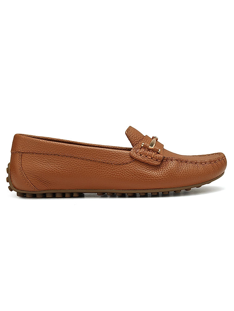 Tan Moccasins With Buckle