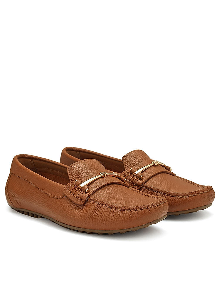 Tan Moccasins With Buckle