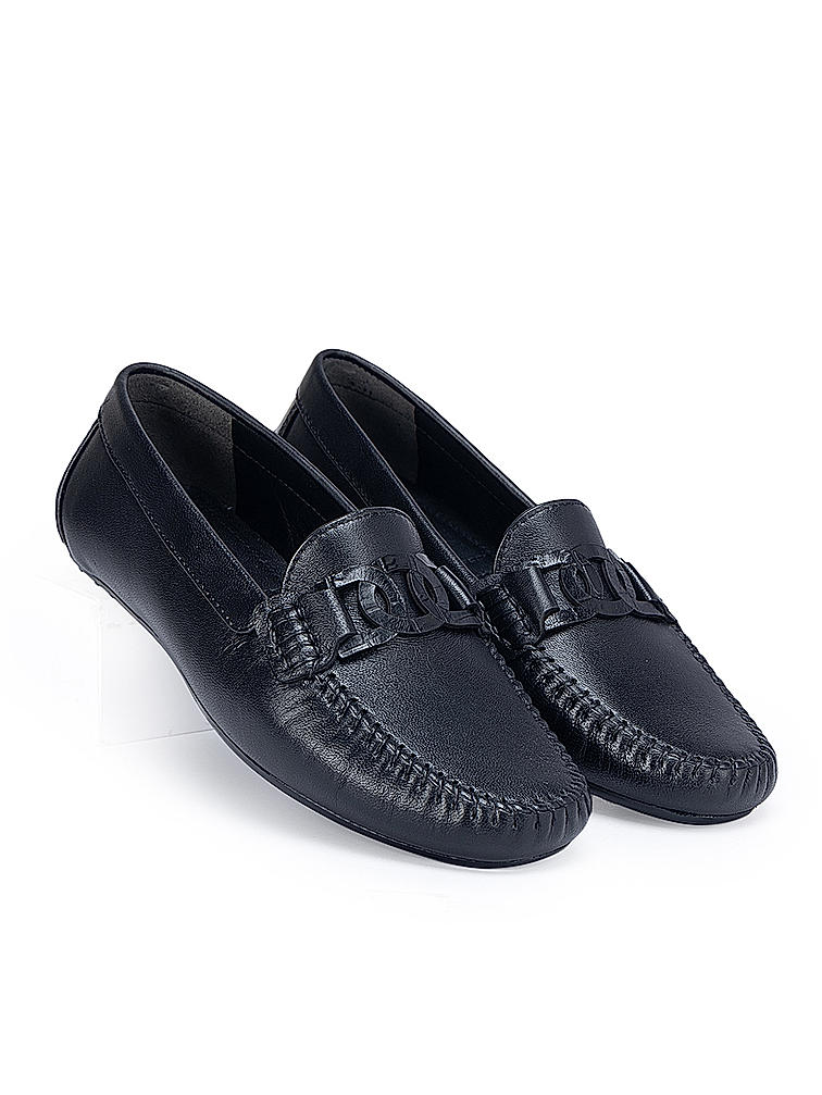 Black Embellished Moccasins