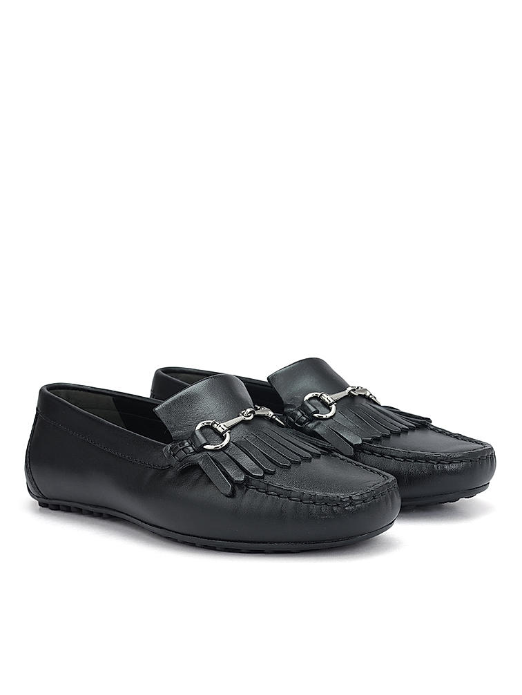 Black Moccasins With Buckle