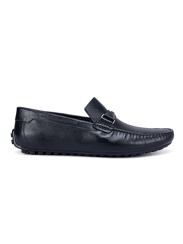 Black Plain Braided Moccasins