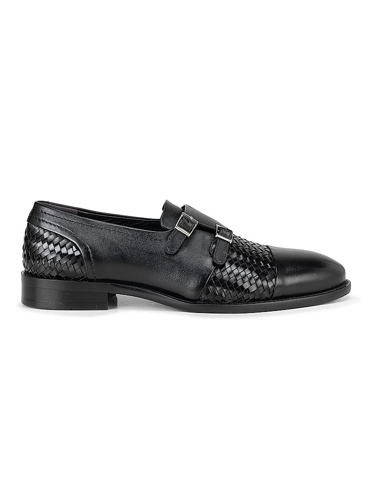 Black Woven Monk Straps