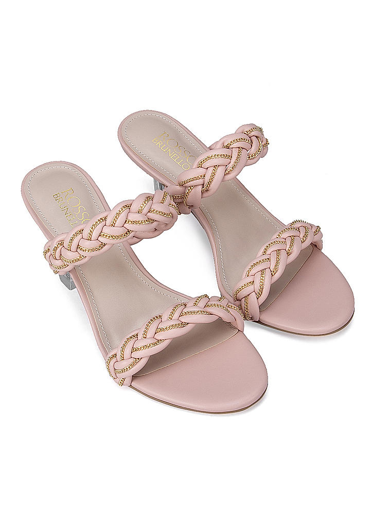 Pink Braided Strap Heels