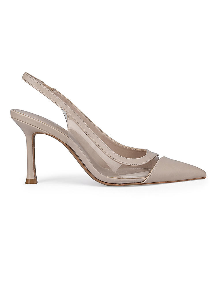 Beige Pointed Toe Heels