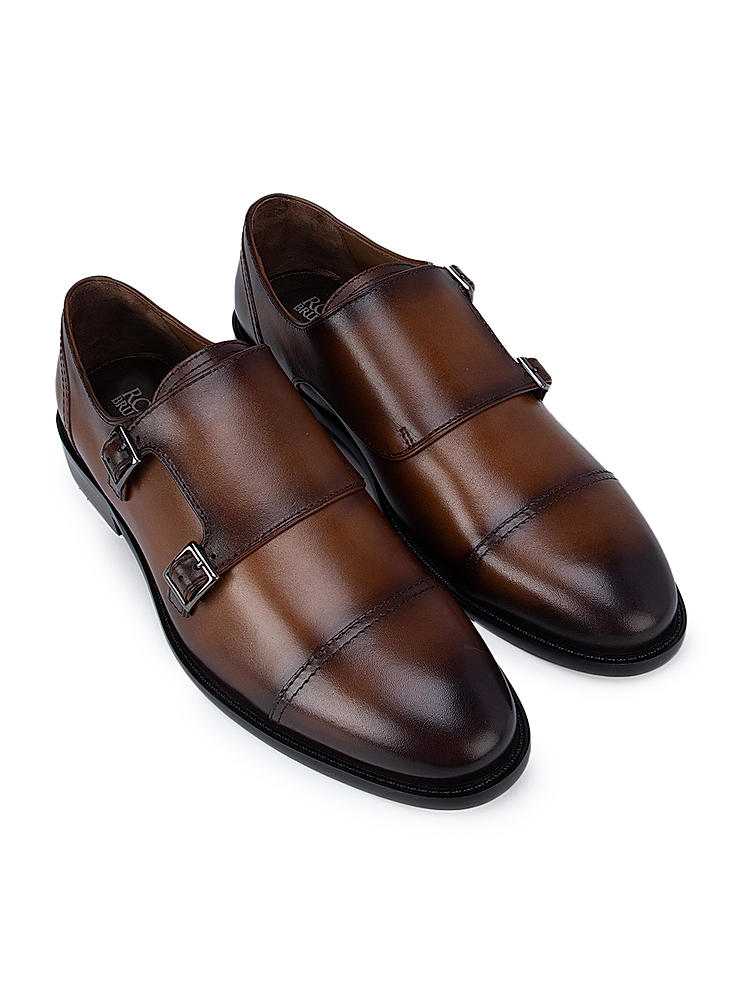 Tan Plain Monk Straps