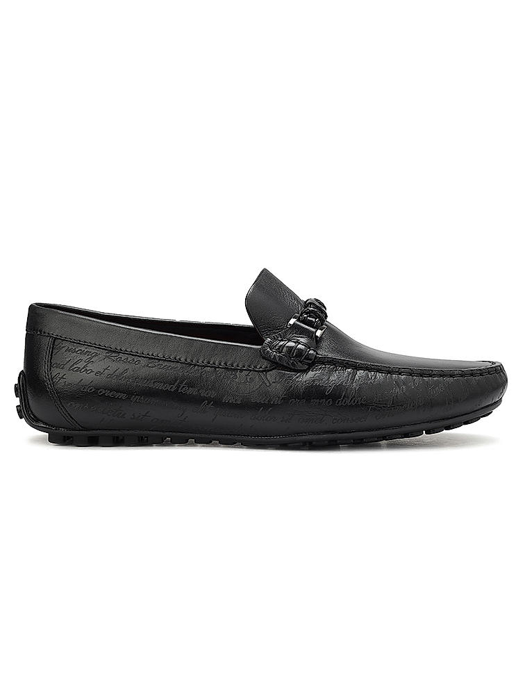 Black Signato Leather Moccasins