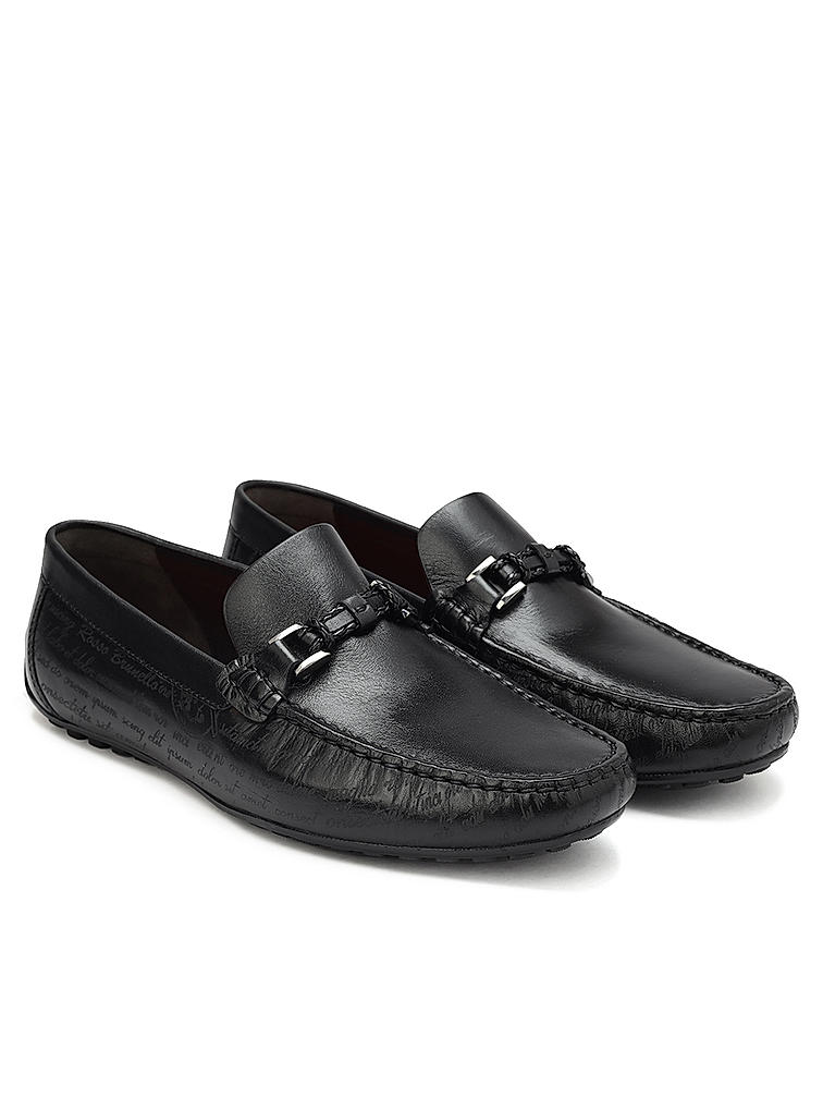 Black Signato Leather Moccasins