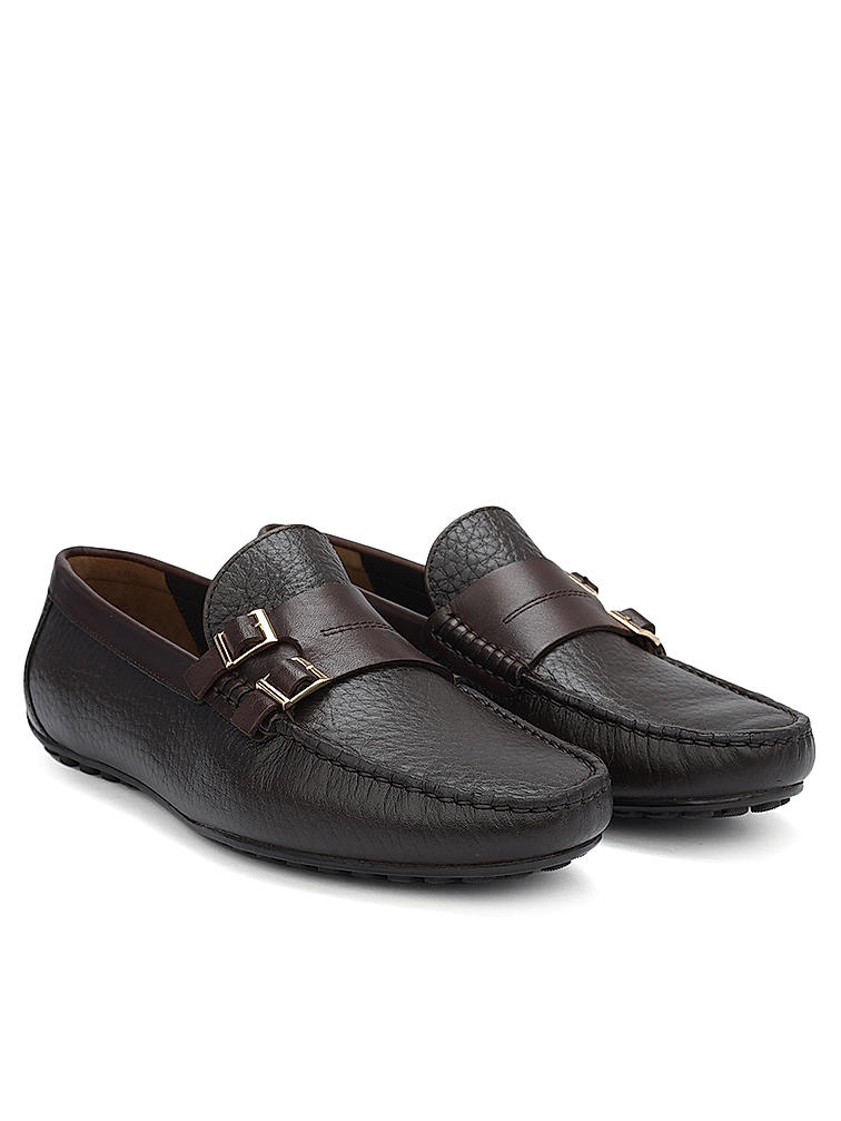 Brown Monk Strap Style Moccasins