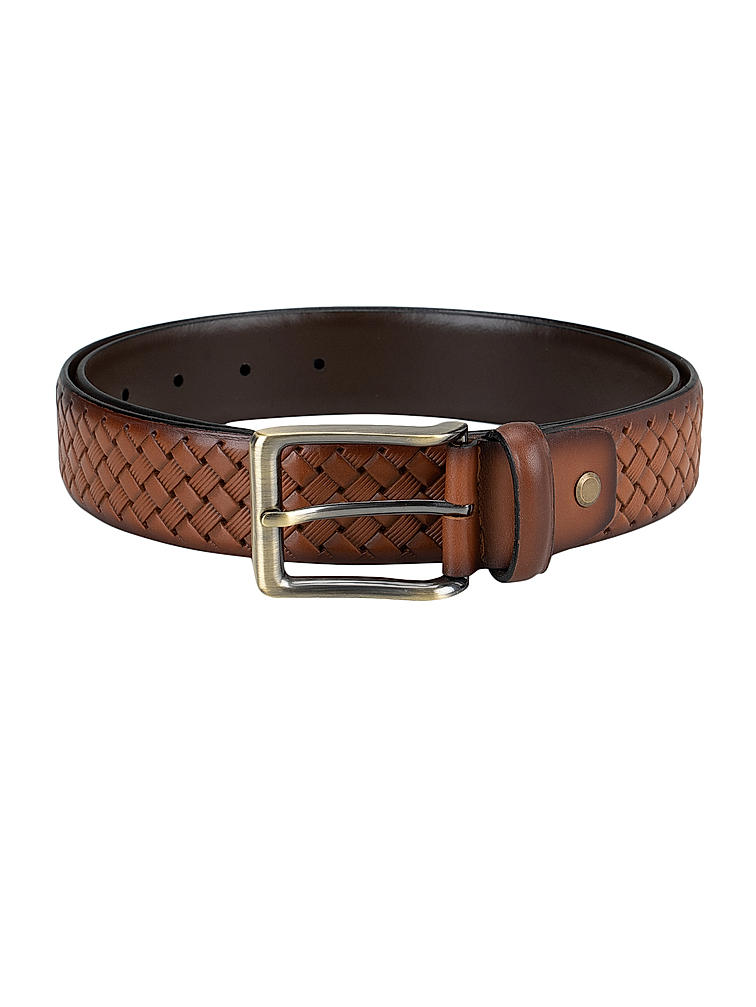 Tan Weave Pattern Belt