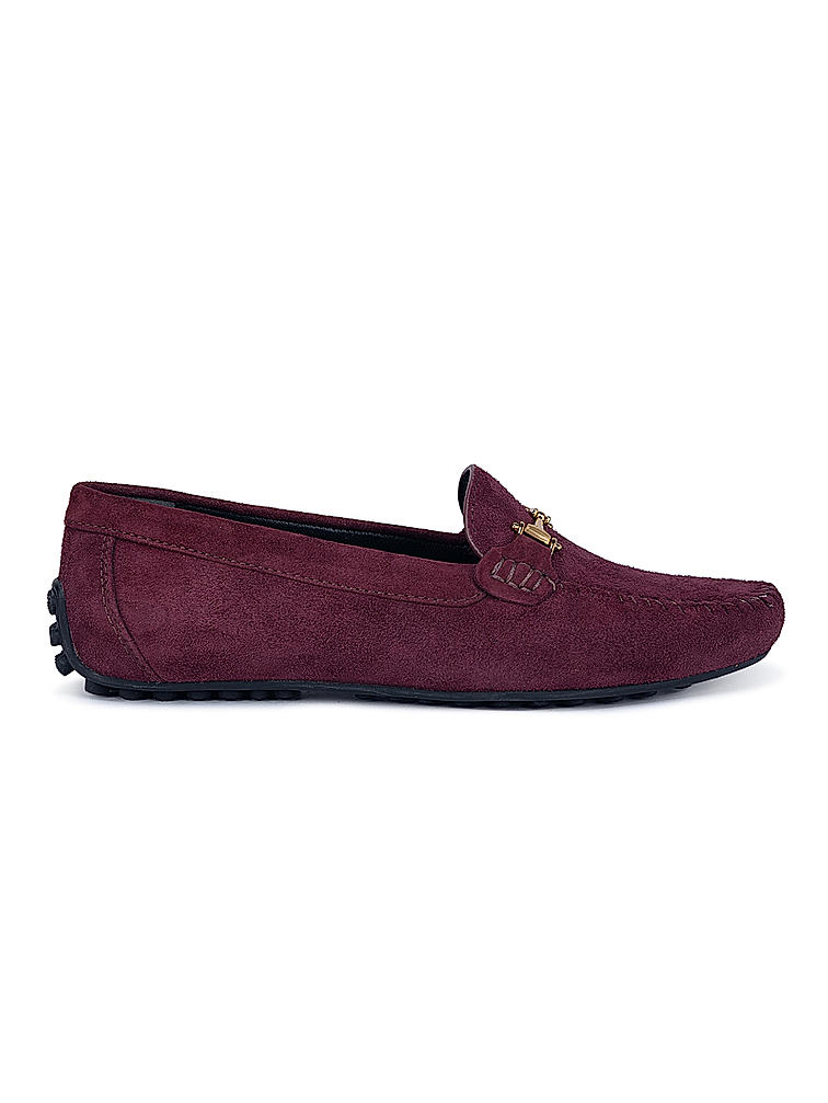 Burgundy Suede Moccasins