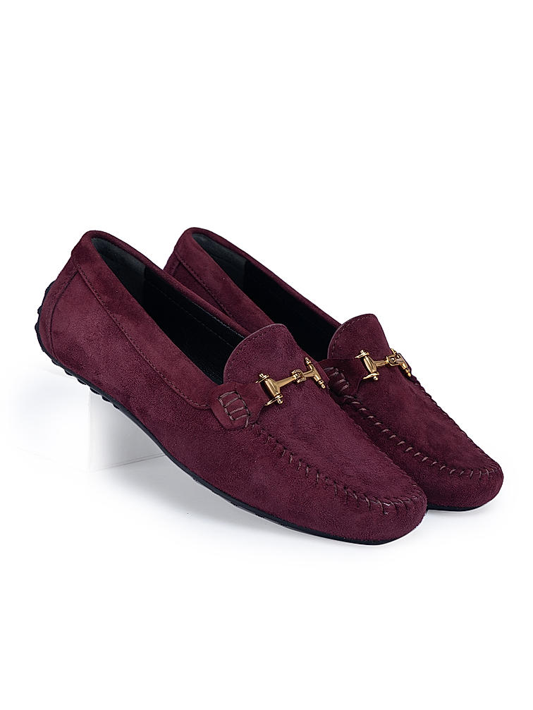 Burgundy Suede Moccasins