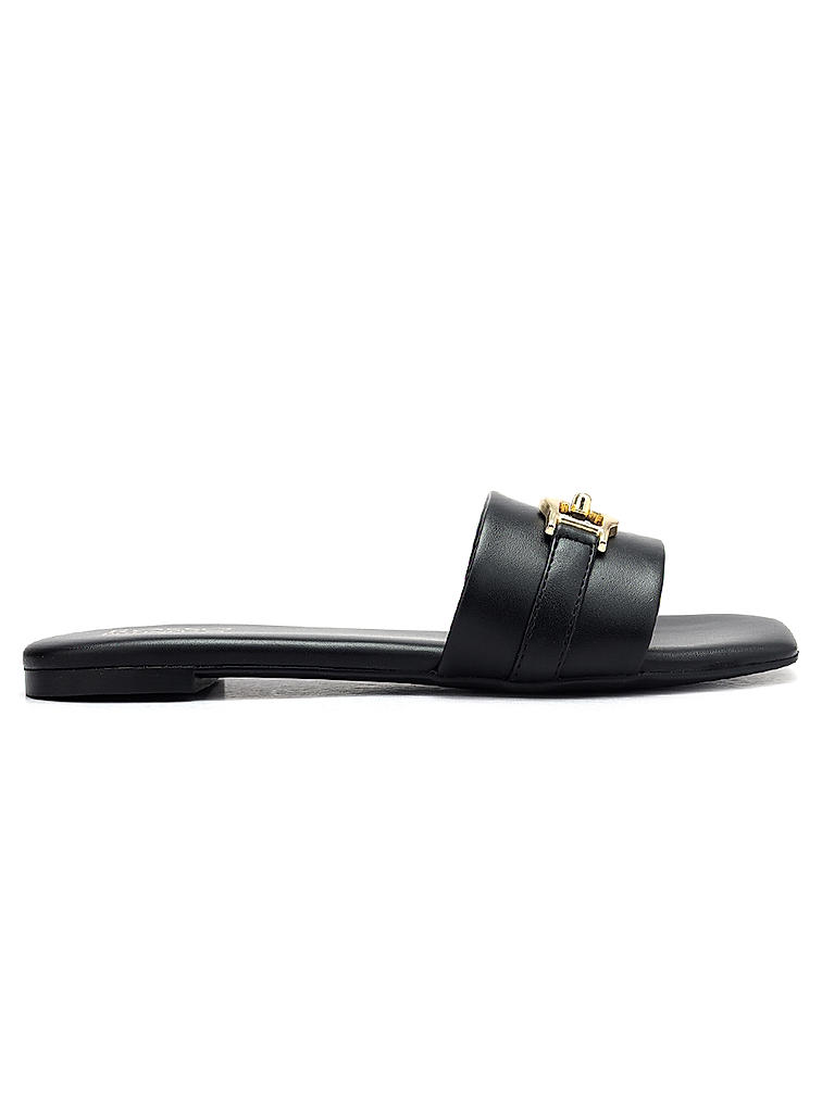 Black Buckle Up Flats