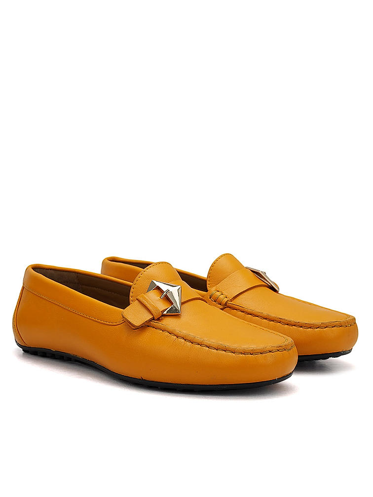 Orange Buckled Moccasins