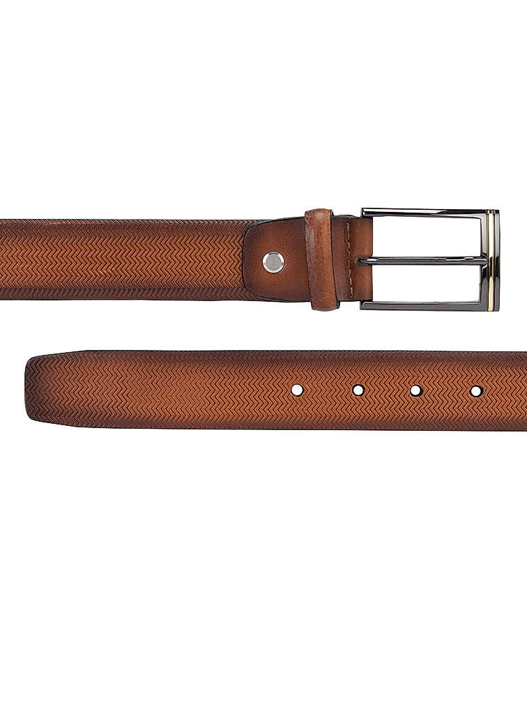 Tan Lizard Effect Men's Belt