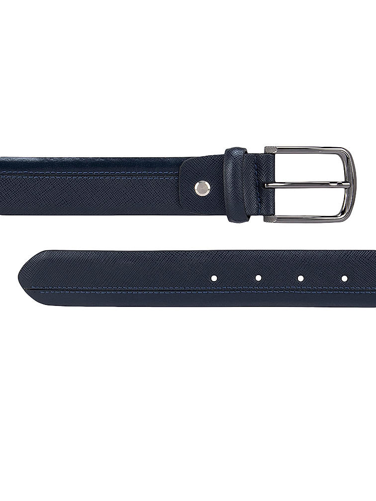 Blue Saffiano Leather Belt