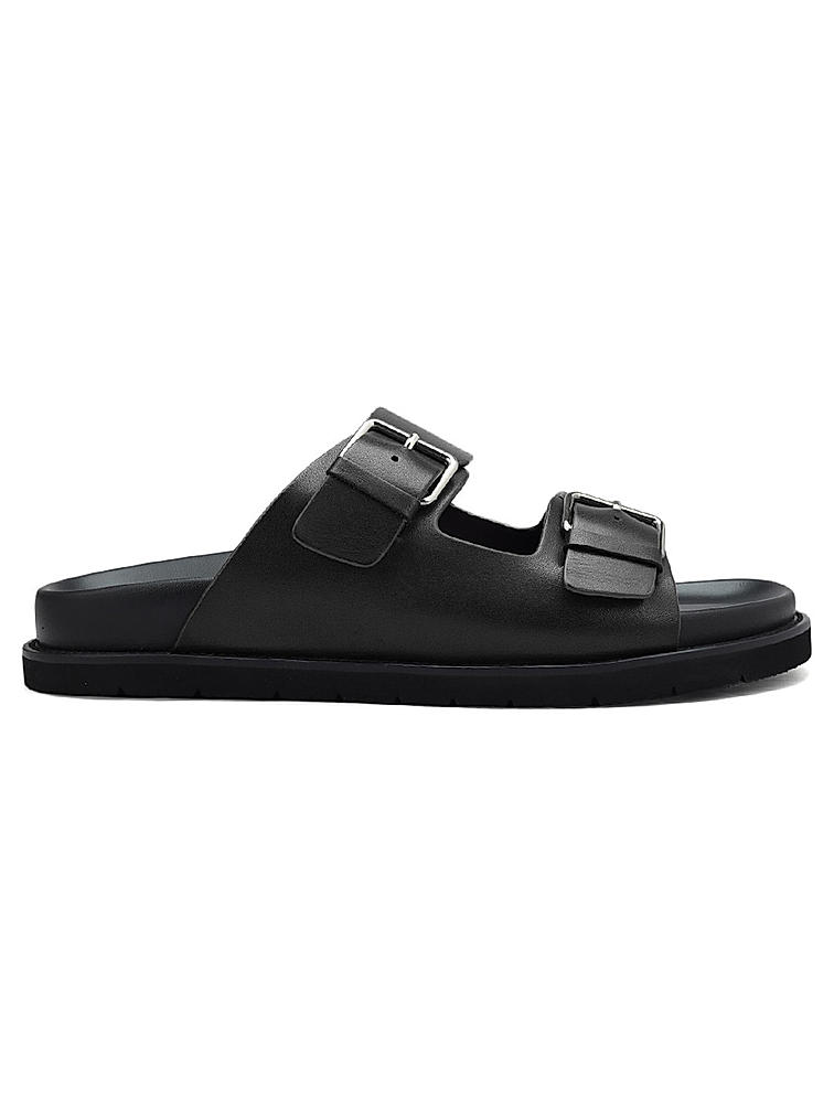 Black Buckle Detailed Sliders