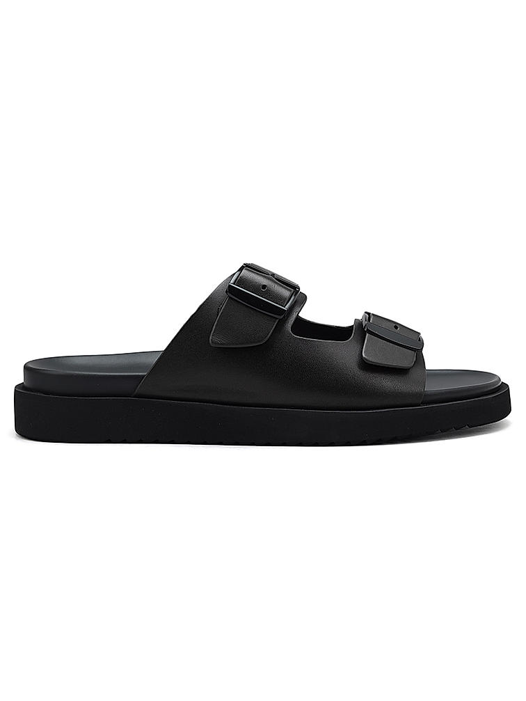 Black Buckle Detailed Sliders