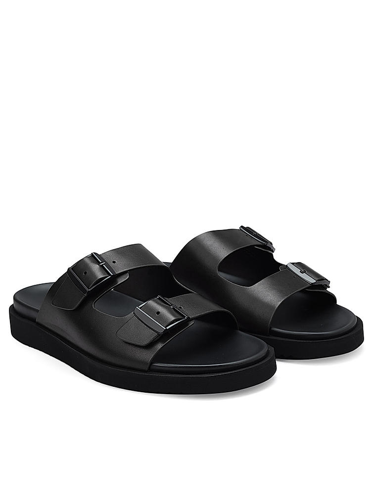 Black Buckle Detailed Sliders