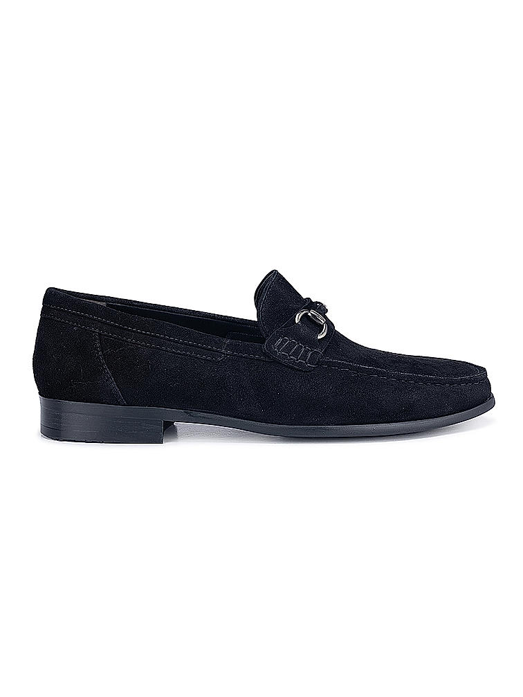 Black Suede Heel Moccasins