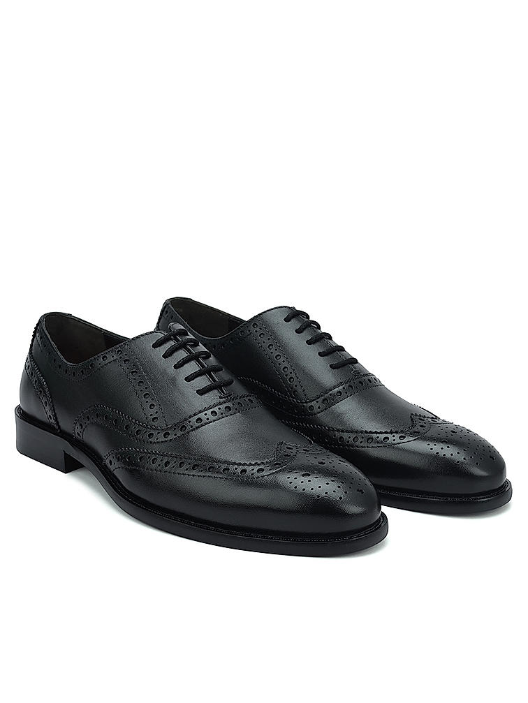 Black Leather Brogue Lace Ups