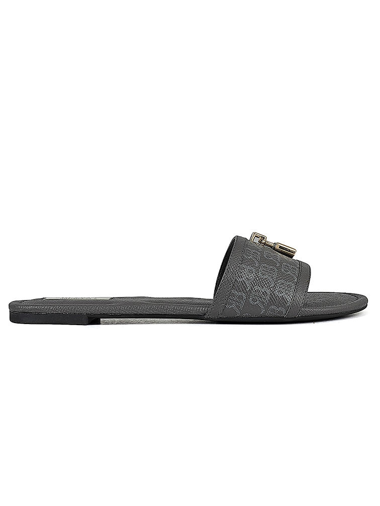 Grey Monogram Flats