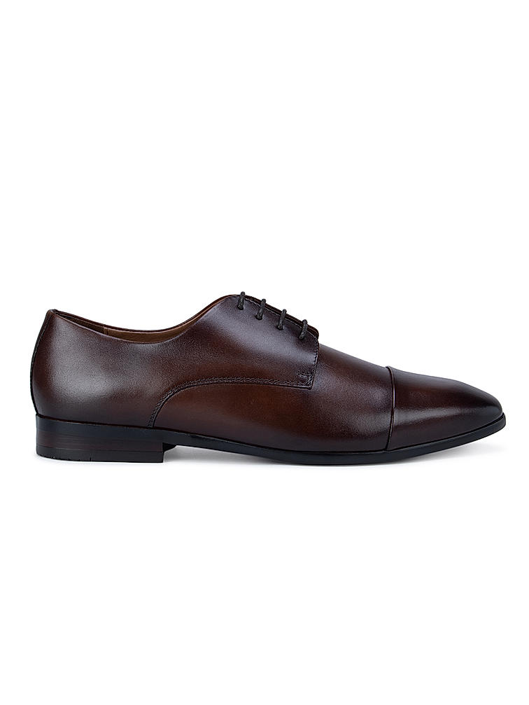 Brown Leather Cap Toe Lace Ups