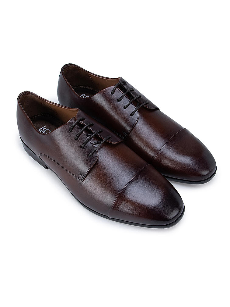 Brown Leather Cap Toe Lace Ups