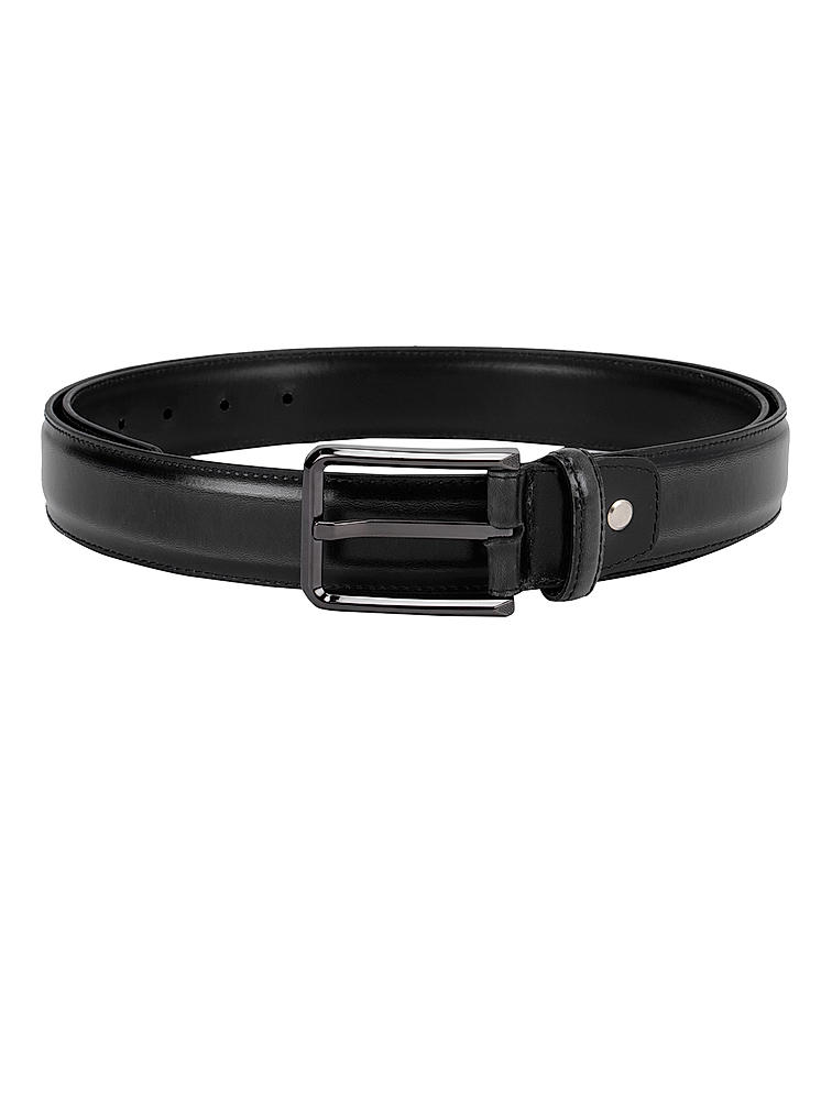 Black Plain Leather Belt