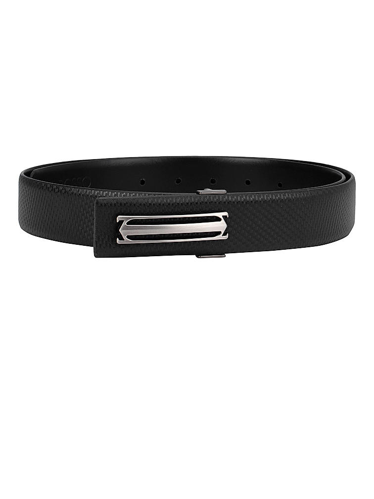 Black Textured Leather Belt