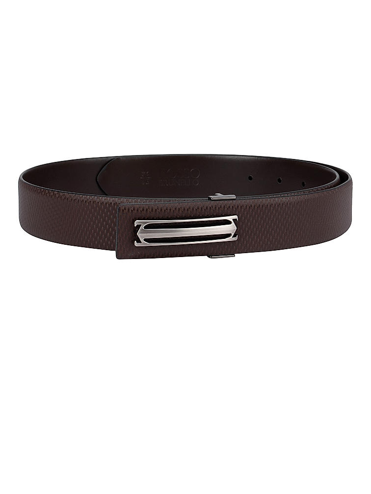 Brown Textured Leather Belt