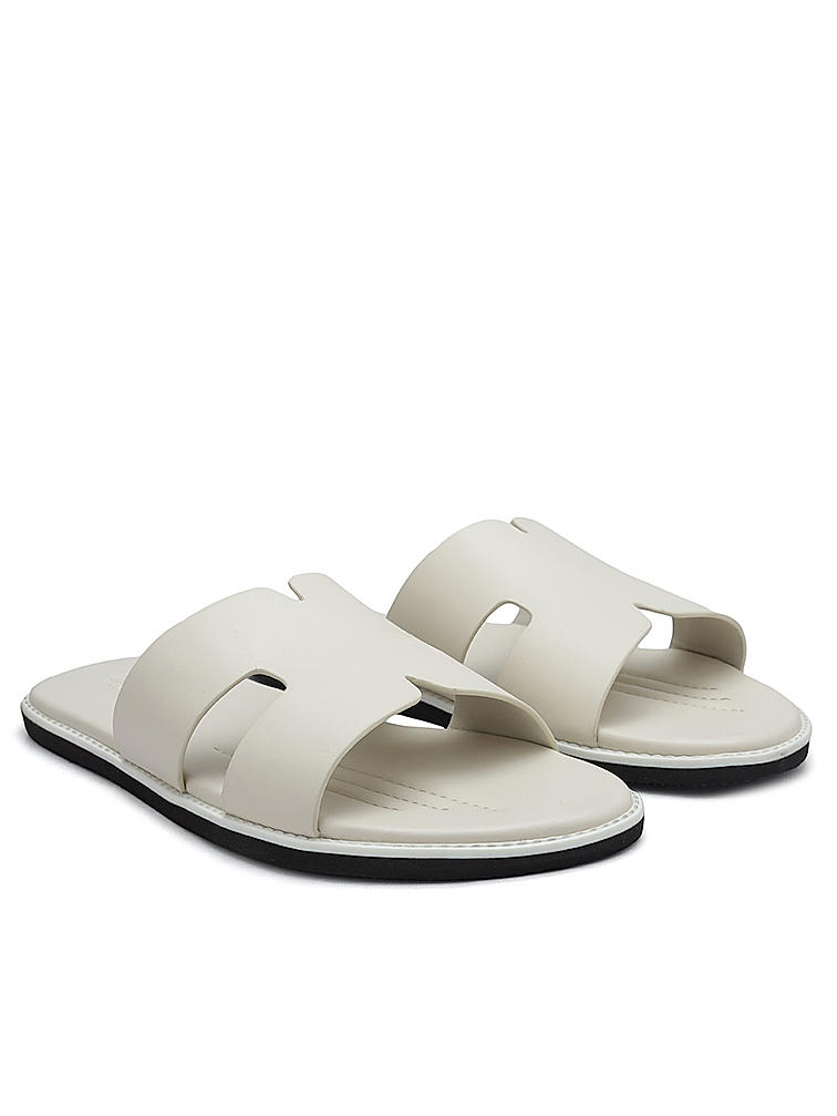 White Leather Slippers