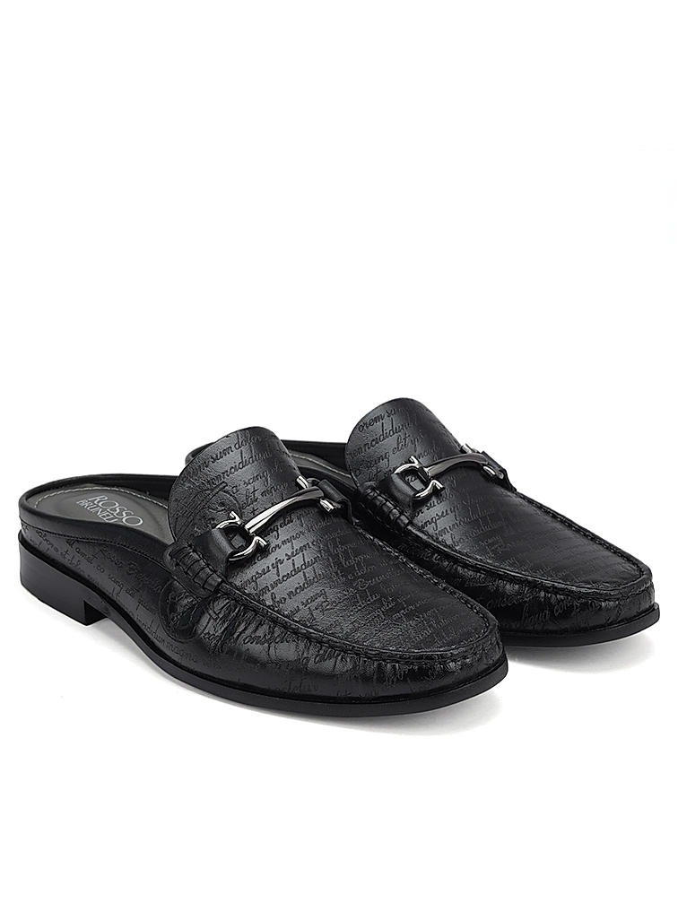 Black Signato Leather Mules