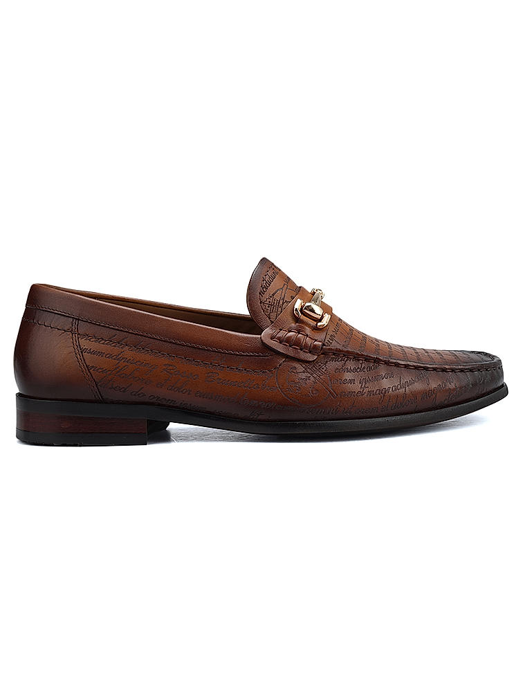 Tan Signato Leather Heel Moccasins