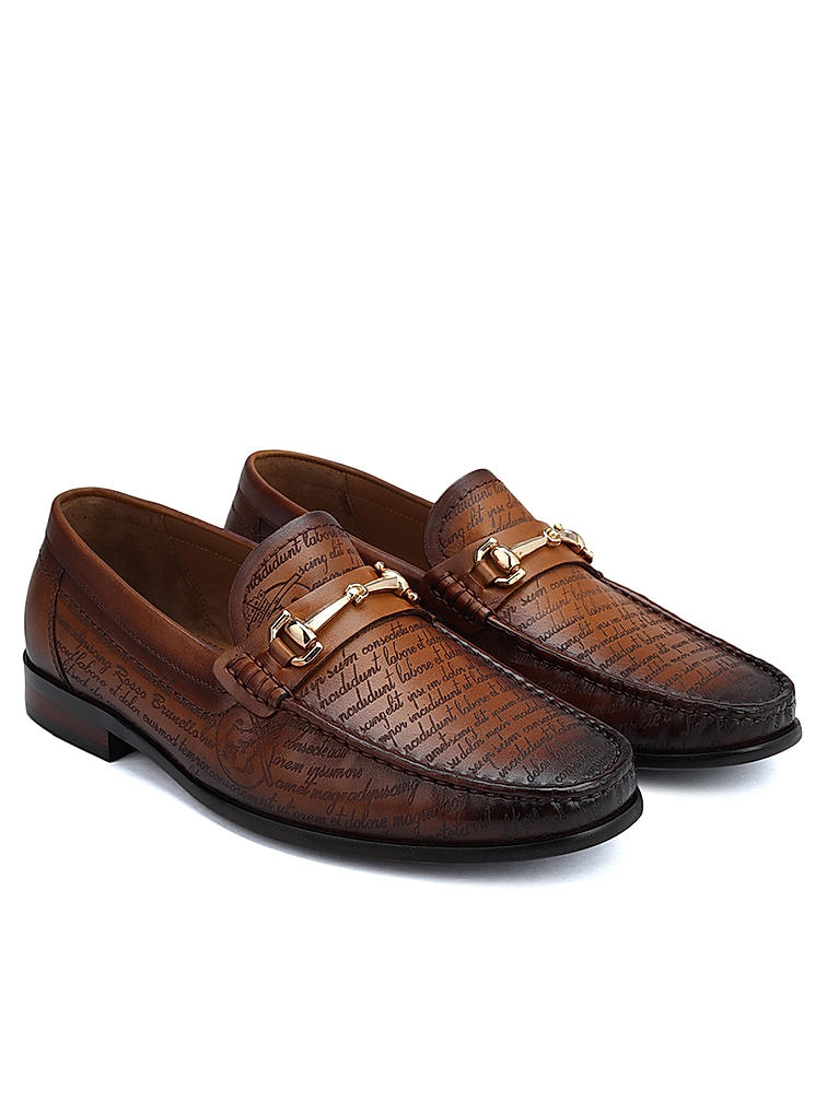 Tan Signato Leather Heel Moccasins