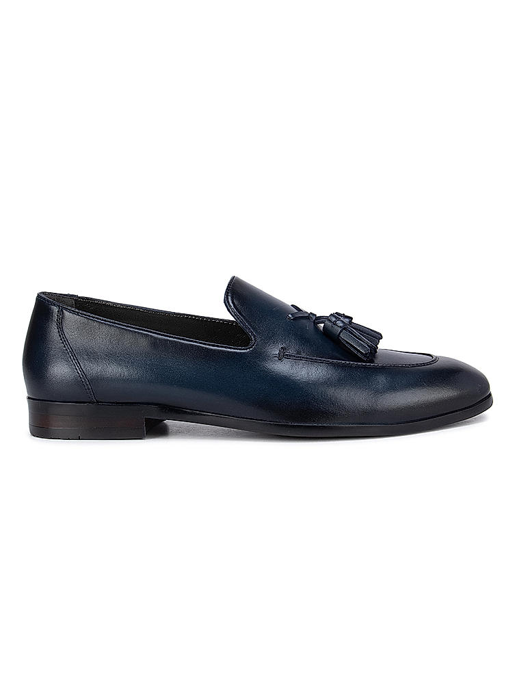 Navy Blue Loafers With Tassels