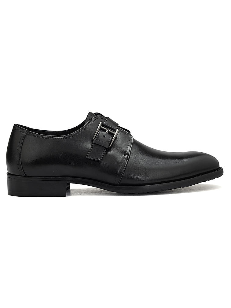 Black Leather Monk Straps