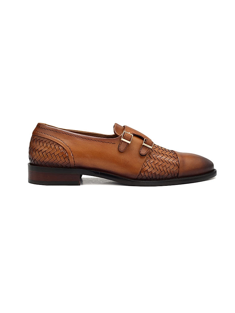 Tan Woven Monk Straps